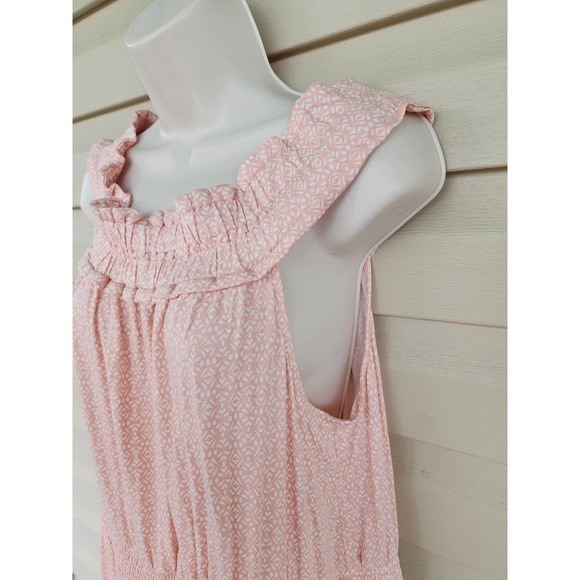 Loft Beach Tiered Pink Dress Size Large New With Tags - Picture 9 of 12